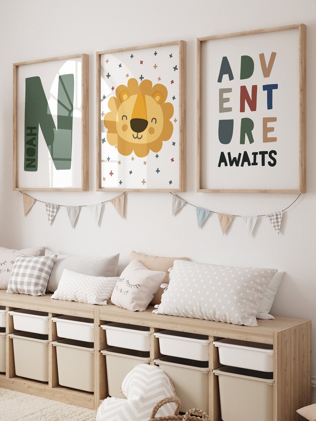 Boys Nursery Prints, Boys Nursery Wall Art, Lion Nursery Prints