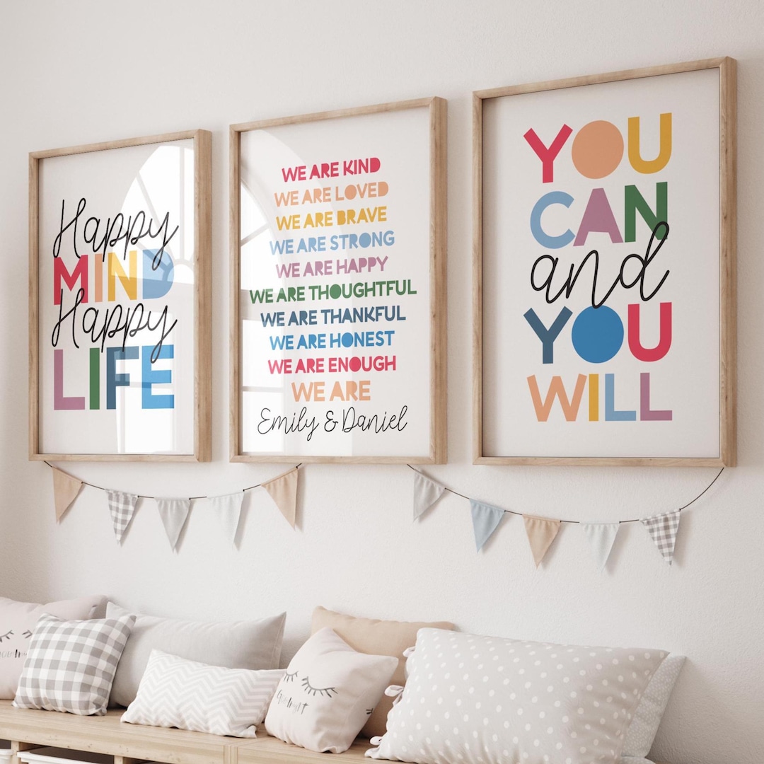 Set of 3 Playroom Prints, Affirmation Prints, Brother Sister, Bedroom ...