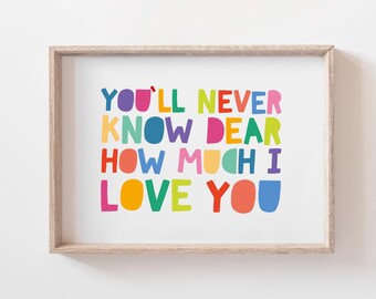 Landscape Colourful Rainbow Print, You Are My Sunshine Print, Toddler Bedroom, Girls Bedroom Decor, Girls Nursery Prints, Nursery Wall Art