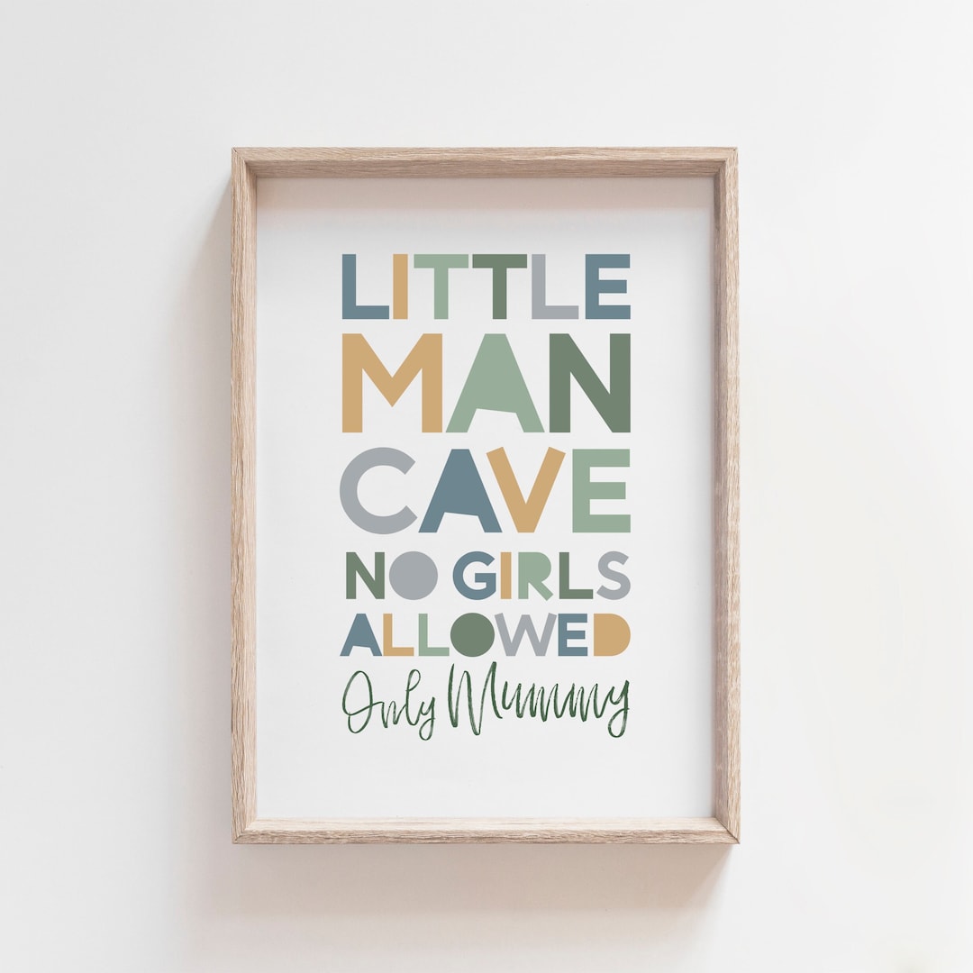 Sage Green Little Man Cave Print, Boys Nursery Prints, Boys Bedroom ...
