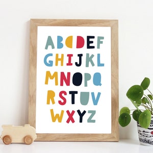Alphabet Drucke, Jungen Kinderzimmer Drucke, ABC Drucke, Lerndrucke, Alphabet Poster, Lernen Drucke, Spielzimmer Drucke, Jungen Schlafzimmer Druck