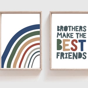2er Set Brother Prints, Regenbogen Prints, Big Bro Lil Bro, Geschwister Prints, Kinderzimmer Prints, Kinderzimmer Dekor, Jungen Dekor