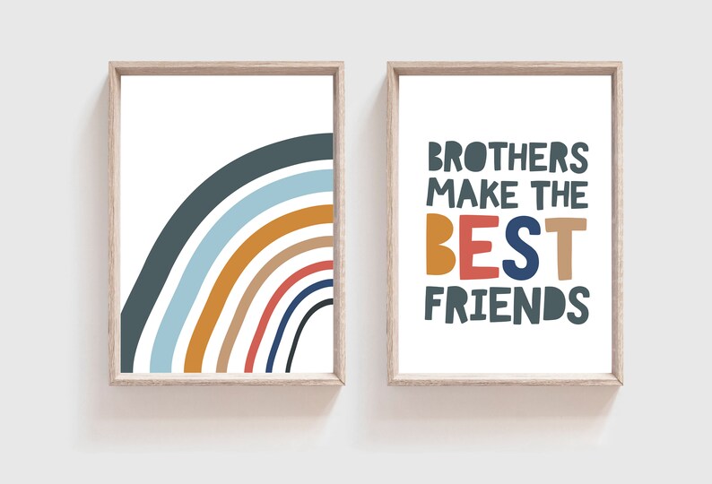 Set of 2 Brother Make the Best Friends Prints, Sibling Prints, Boys ...