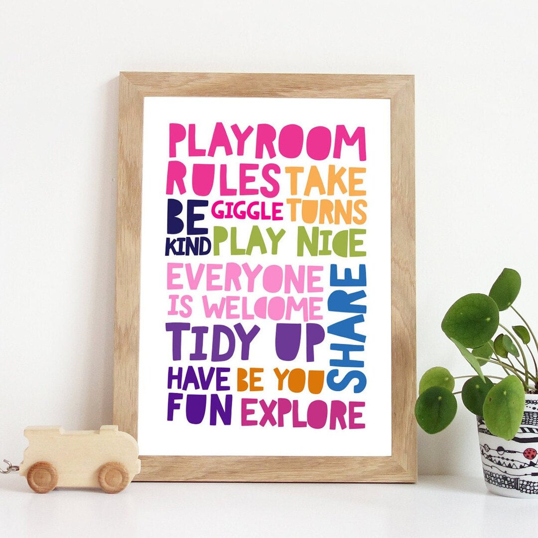 Playroom Rules Print, Playroom Prints, Playroom Decor, Girls Bedroom ...
