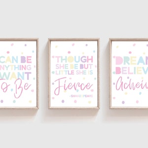 Girls Nursery Prints, Girls Bedroom Prints, Positive Prints, Motivational Prints, Girls Bedroom Decor, Positive Quotes Bedroom Wall Art