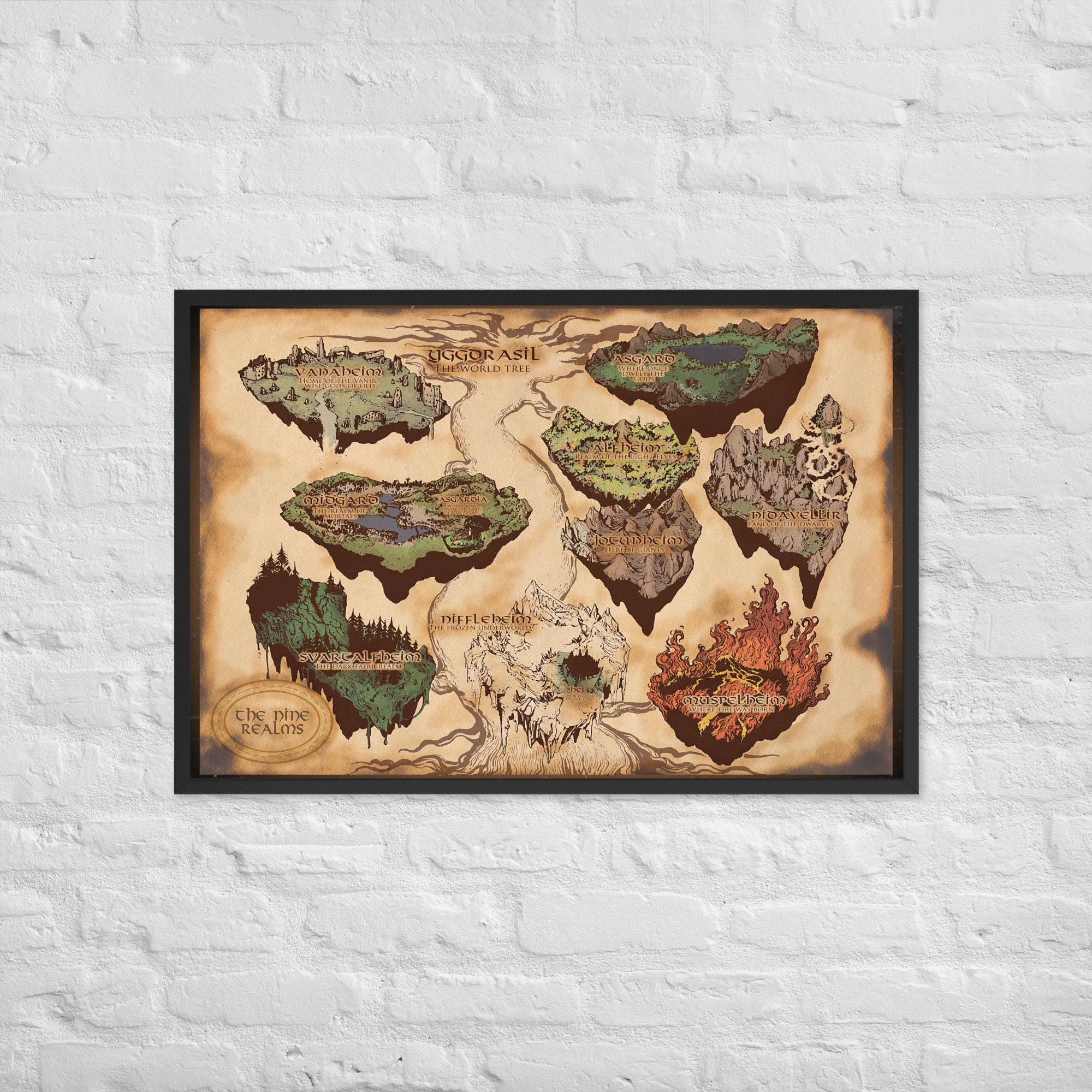 Map of Yggdrasil Print, Fantasy Map, the Nine Realms, Asgard Map, Yggdrasil  the World Tree Gift for Him, Yggdrasil, Loki Thor Avengers Print - Etsy  Ireland