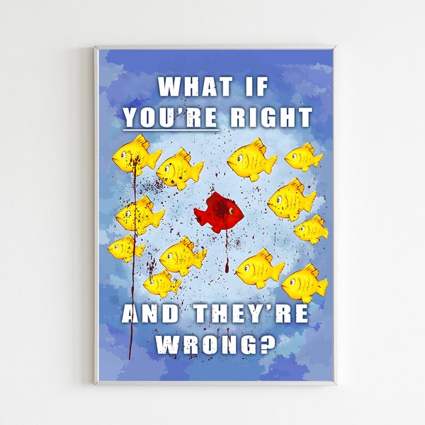 Fargo inspired poster, What if you are right poster, Thought Provoking Design, Fargo print, Unique Home Decor, Fargo TV Show Poster