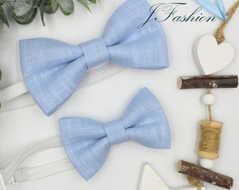 Nœud papillon en lin bleu clair, Nœud papillon pour bébé, Nœud papillon pour enfant, Nœud papillon pour garçon, Nœud papillon pour homme, Accessoires de mariage, Cadeau Nœud papillon pour homme, Nœud papillon en lin