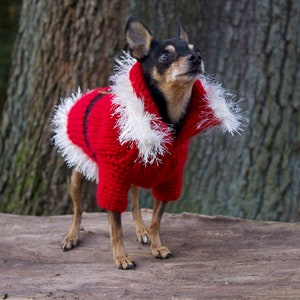 Handmade woolly Christmas dog sweater for small dogs Handknitted Christmas jumper for medium dogs Handknitted Christmas dog costume image 7