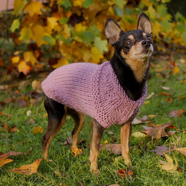 handmade dog sweater - handknitted wool dog sweater - dog knitwear- pink dog sweater - small dog sweater- big dig sweater - cute dog jumper