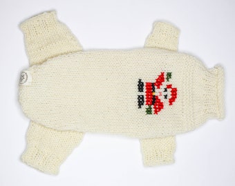 Christmas dog sweater - Christmas dog jumper - handmade dog sweater - handmade dog jumper - Santa dog sweater - handknit dog jumper