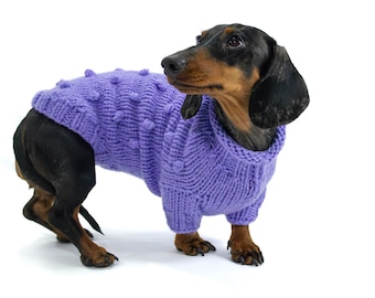 Handknit wool dog sweater, handmade dog jumper, dog jacket, gift for dog mom, dog gift, dog clothes, dog accessories, dachshund sweater
