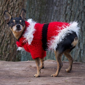 Handmade woolly Christmas dog sweater for small dogs Handknitted Christmas jumper for medium dogs Handknitted Christmas dog costume image 3