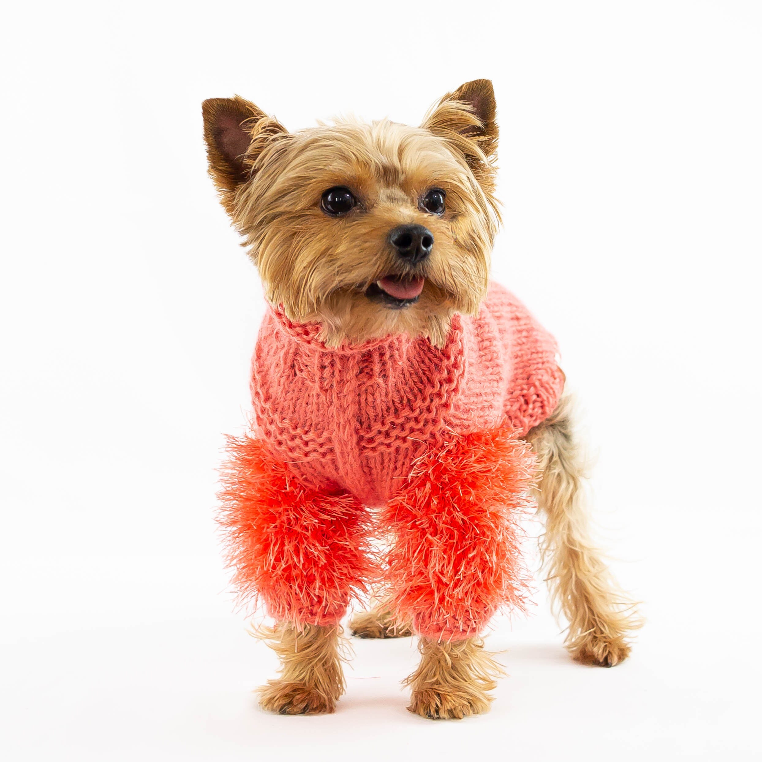 Handmade dog sweater with fluffy arms Fluffy dog sweater Etsy