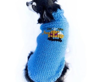 Handmade dog sweater - handknitted wool dog sweater - Dog knitwear- dog sweater - dog jumper