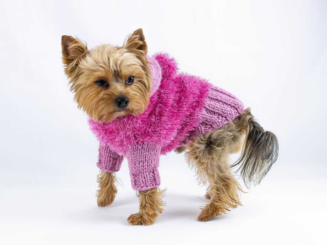 Handmade Faux Fur Dog Sweater With Hoodie for Small Dogs Etsy