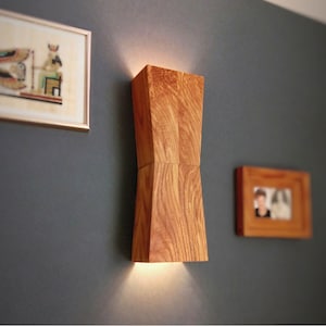 OAK Up-down led sconce modern wall sconce wooden bedside lamp