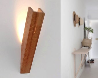 OAK up light FINGER wood lighting Plug in wall sconce Minimalist lamp