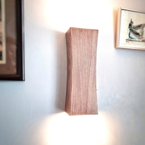 Wood personalized lamp Up-down led sconce Wooden wall lighting Plug in wall sconce