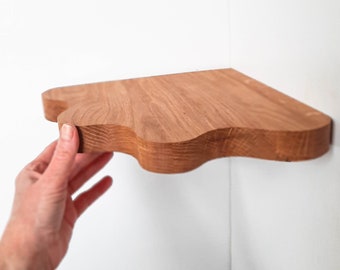 Floating corner shelf Wavy shelves Scallop corner bookshelf Minimalist home decor Aesthetic room