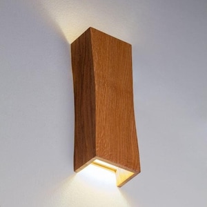 Personalized lamp wood ASH LED wall lamp Up-down Plug in wall sconce