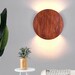 Up Down Light Round Wood Sconce Led Wall Lighting Minimalist - Etsy