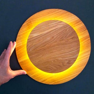 Round wall lamp MOON Wood sconce Led wall lighting Minimalist lamp