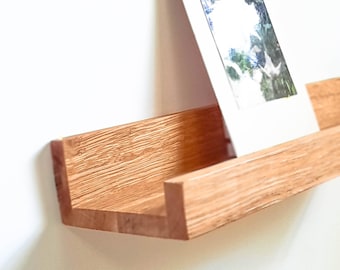 Narrow and wide ledge Shelf for book, photo, picture. Wooden display shelf. Functional decor. New home owner gift from Ukraine