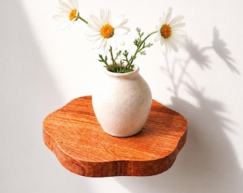 Mensole galleggianti in rovere / Piccole mensole a muro per piante, libri, chiavi, candele / Arredamento boho minimalista
