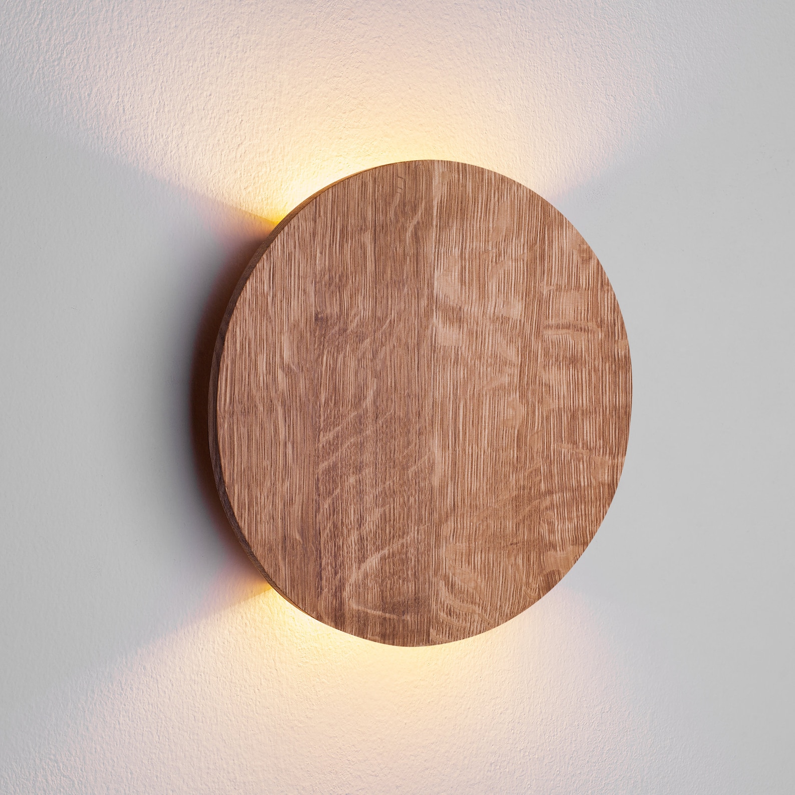 OAK up Down Light Round Wood Sconce Led Wall Lighting Plug in Etsy