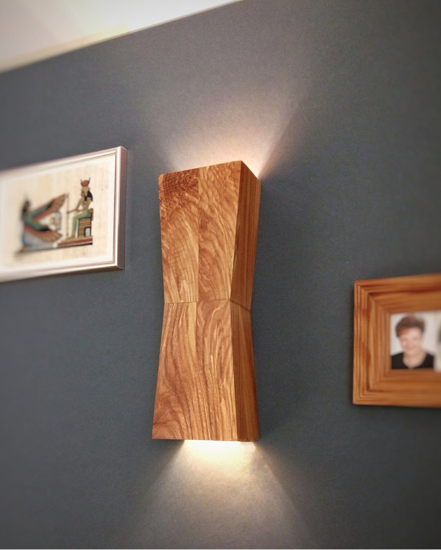 OAK Updownled sconcemodern wall sconce wooden bedside lamp Etsy