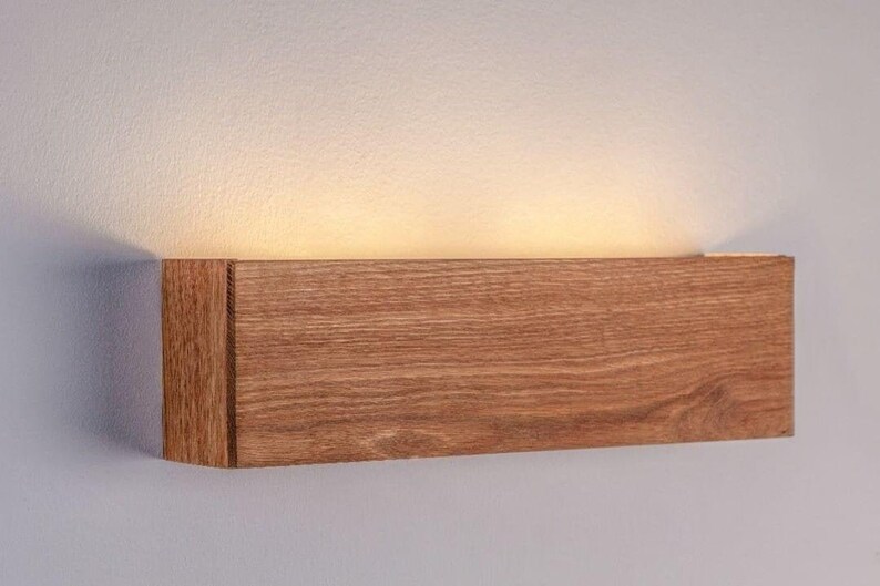 Oak wall sconce Led shops wall lighting Plug in wall lamp