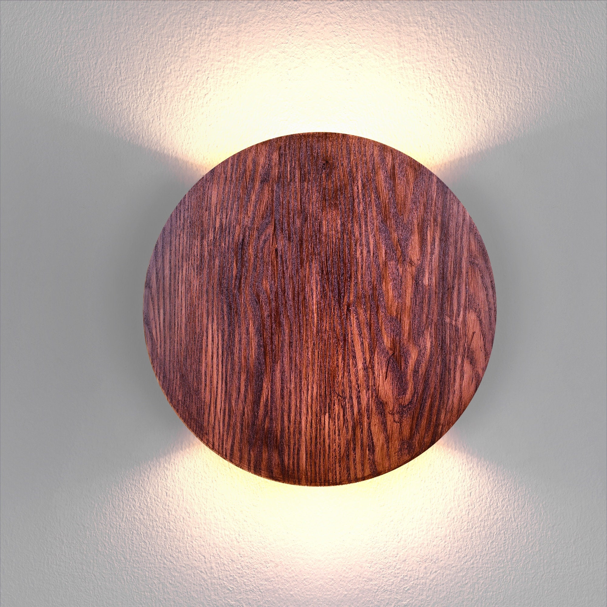 Led Runde Lampe Up down light Runde Holzleuchte Led Wandbeleuchtung Minimalistische ...