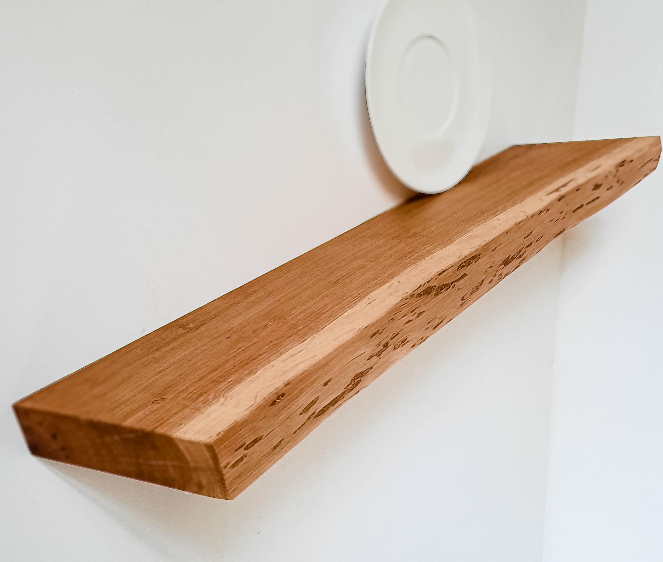 Long Live Edge Shelves OAK Wood Floating Shelf With Bracket, Farmhouse