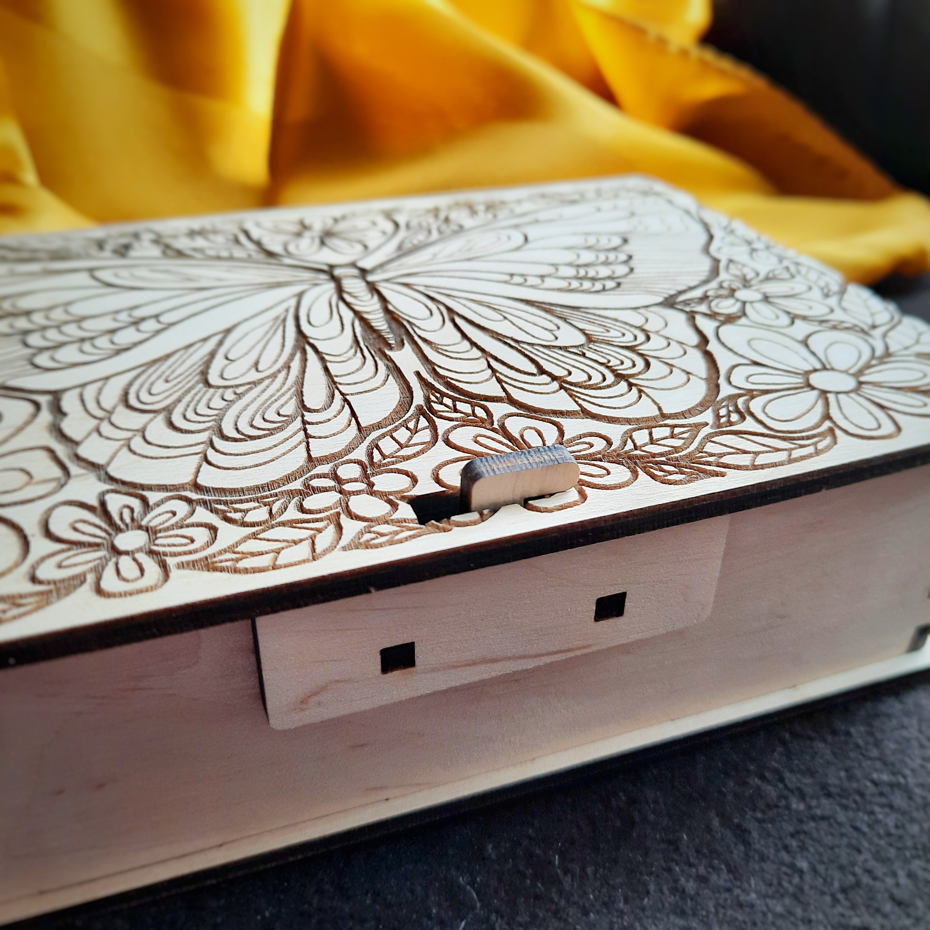 Personalized wood tarot card box BUTTERFLY Wooden deck box Etsy