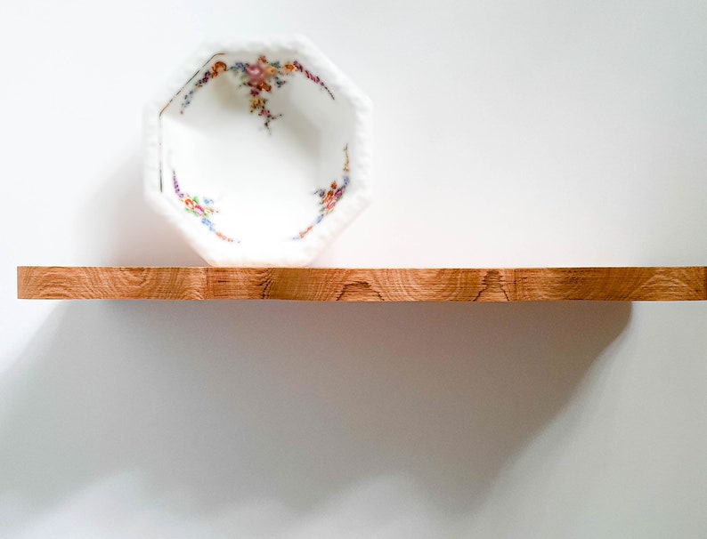 Long wavy floating shelf with brackets OAK Squiggle shelves Maximalist Funky Decor Aesthetic Home Decor Eclectic Retro Decor image 6