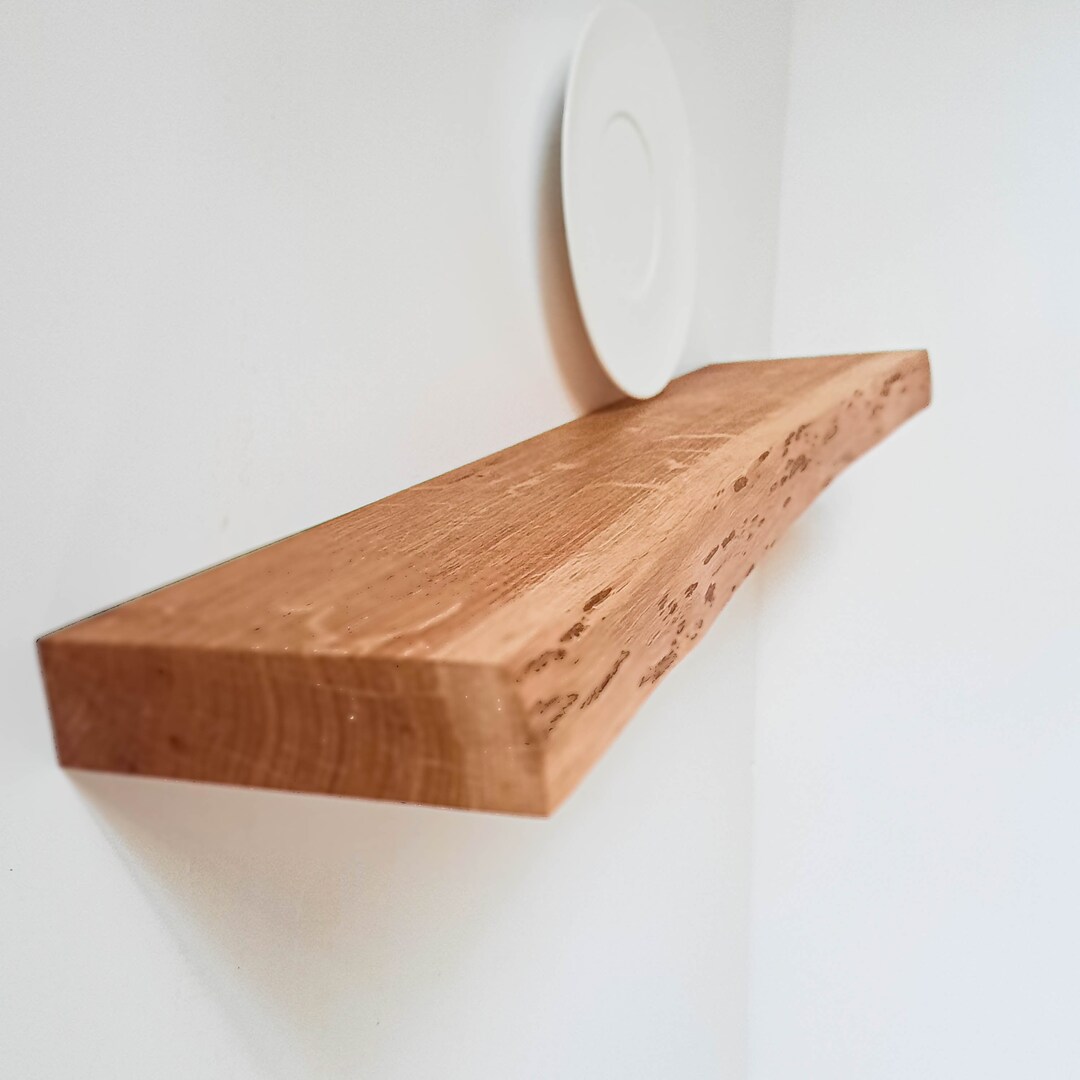 Long Live Edge Shelves OAK Wood Floating Shelf With Bracket, Farmhouse