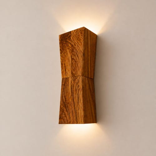 Modern Wooden Wall Sconce – Round LED Backlit Lamp, Natural Rubberwood, 3-Color Tunable Light, Flush Mount, 6.3" To 9.4" Sizes – Bedroom, Living Room, Hallway