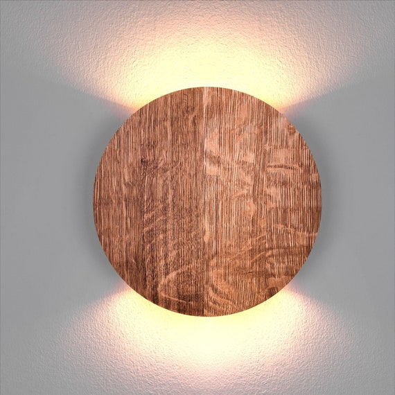 Cadre photo en acrylique + base en bois + lumière (rond)