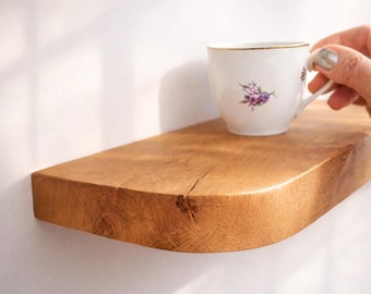 Floating rounded shelf. Wall mounted shelves. Entryway shelf. Farm house decor from Ukraine