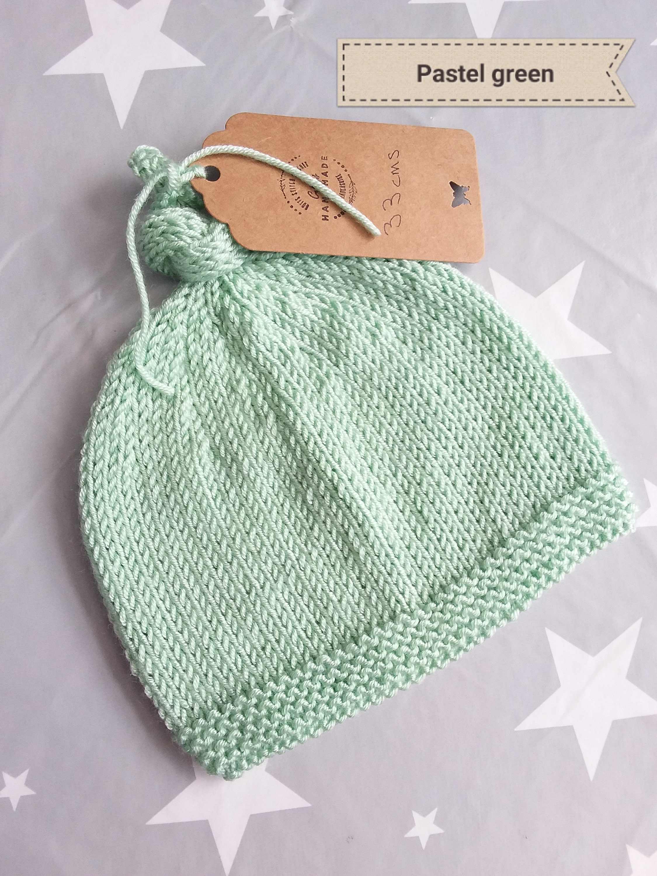 Newborn Baby Knitted Hat With Top Knot Baby Newborn Etsy UK