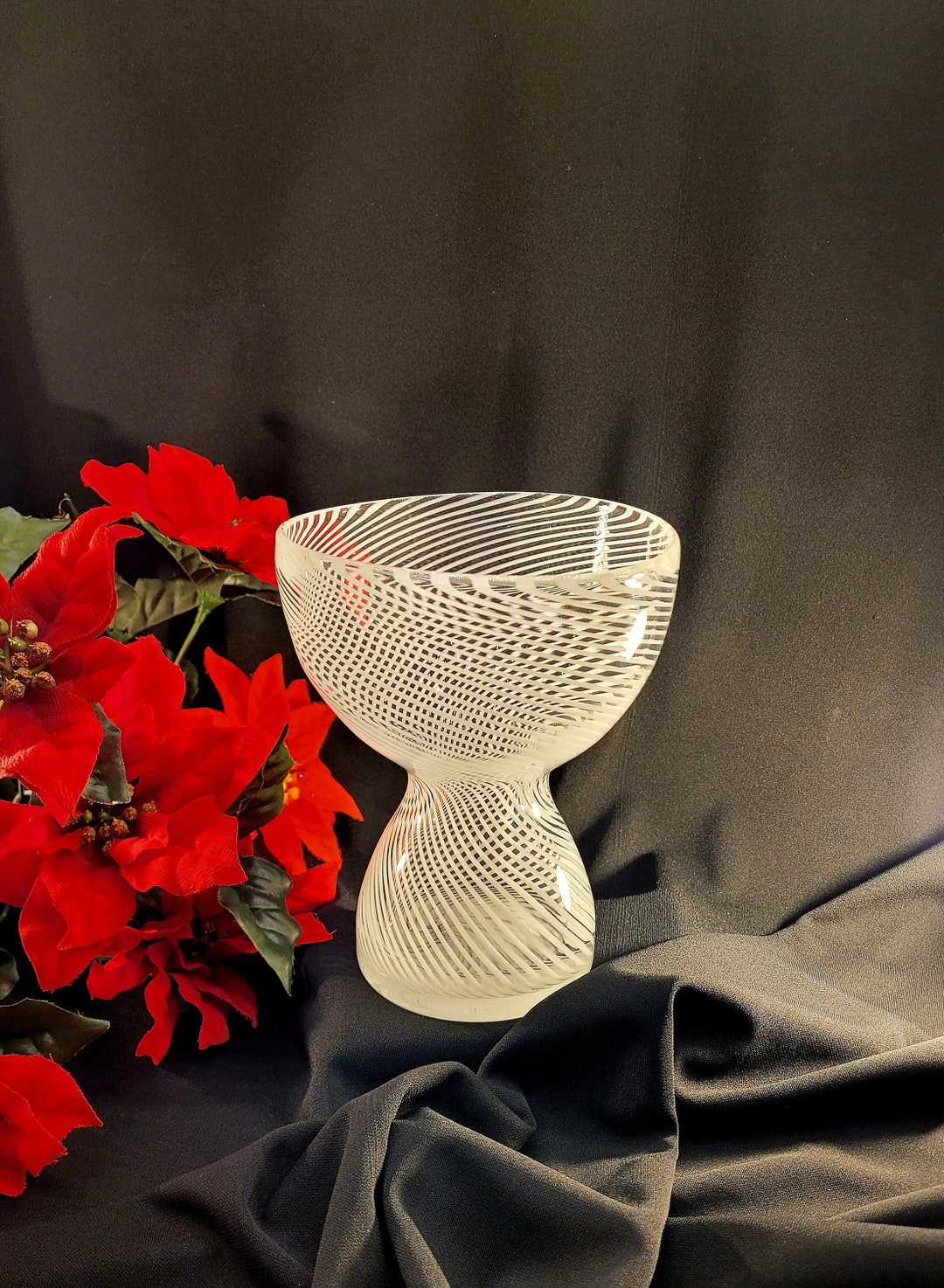 Mid century Mezza Filigrana Swirled lattice Hand blown ART GLASS mid-century-mezza-filigrana-swirled-lattice-hand-blown-art-glass