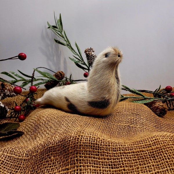 Adorable, Vintage, Hand-crafted, First Nations/Inuit, Seal Skin, Stuffed Animal/Otter/Seal, c. 1960