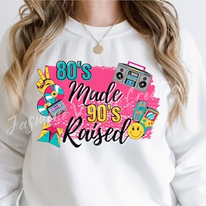 80s Made 90s Raised - Image numérique - Images - PNG Fichier - téléchargement instantané - Maman - Mère - Retro Pink Teal Cassette CD Ancienne école
