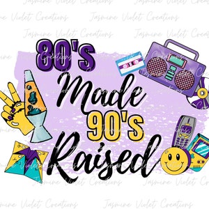 Années 80 en relief - Image numérique - Images - fichier PNG - téléchargement immédiat - maman - mère - rétro violet bleu sarcelle cassette CD vieille école