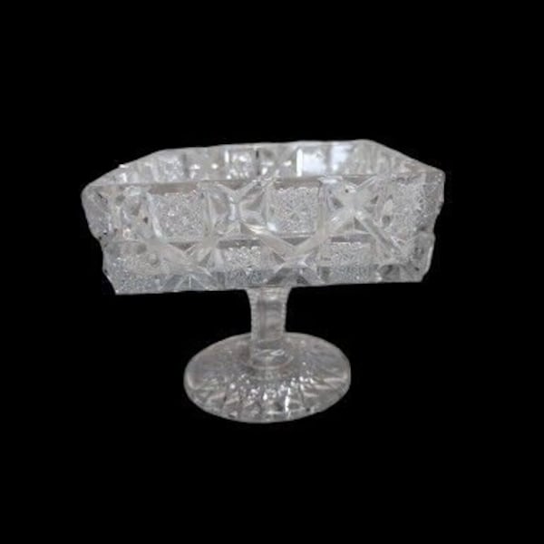 Wesmoreland  Bridle Rosettes EAPG Glass Footed Candy Nut Dish Pattern Glass