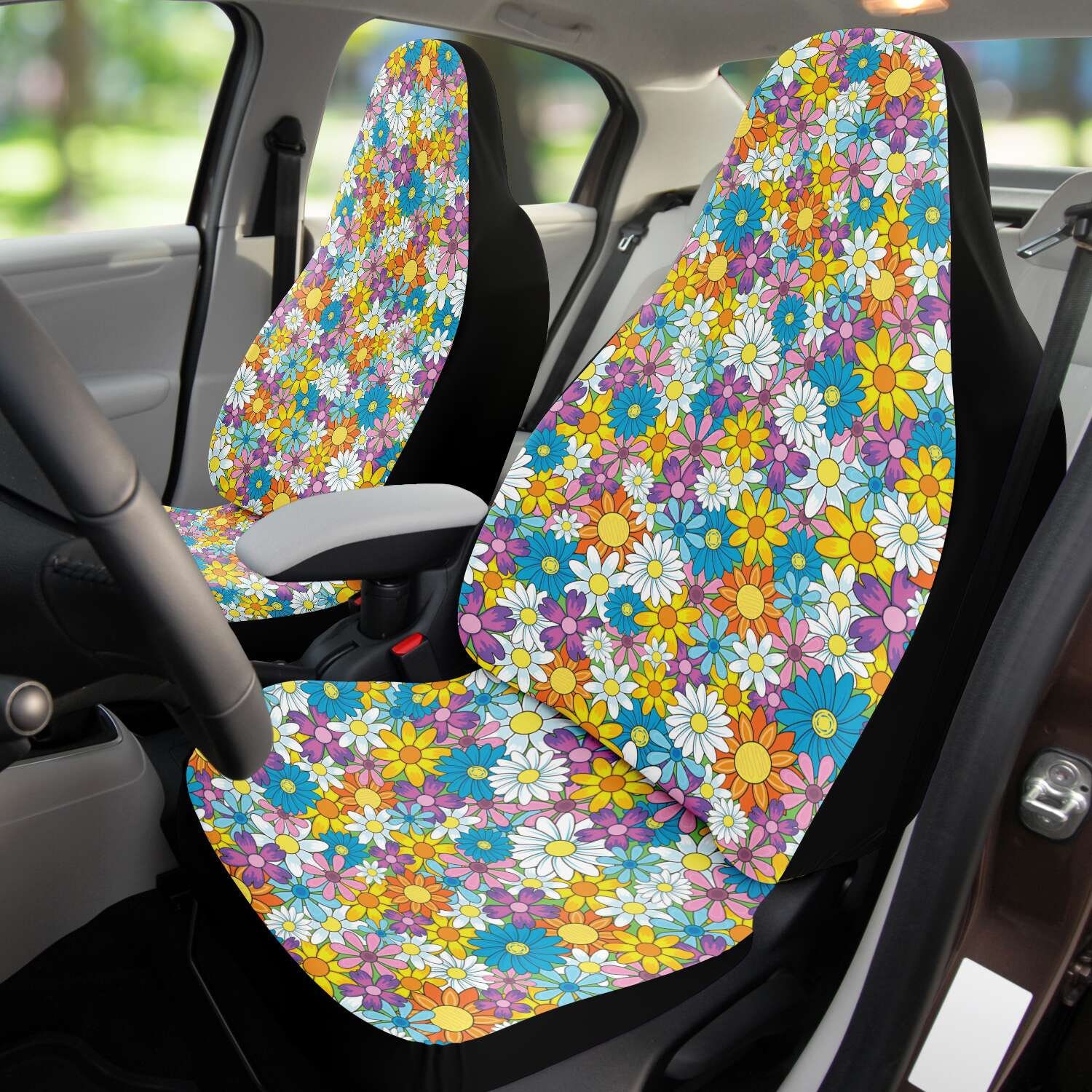 Flower Power Front Seat Covers for Car Summer Flower Seat Etsy