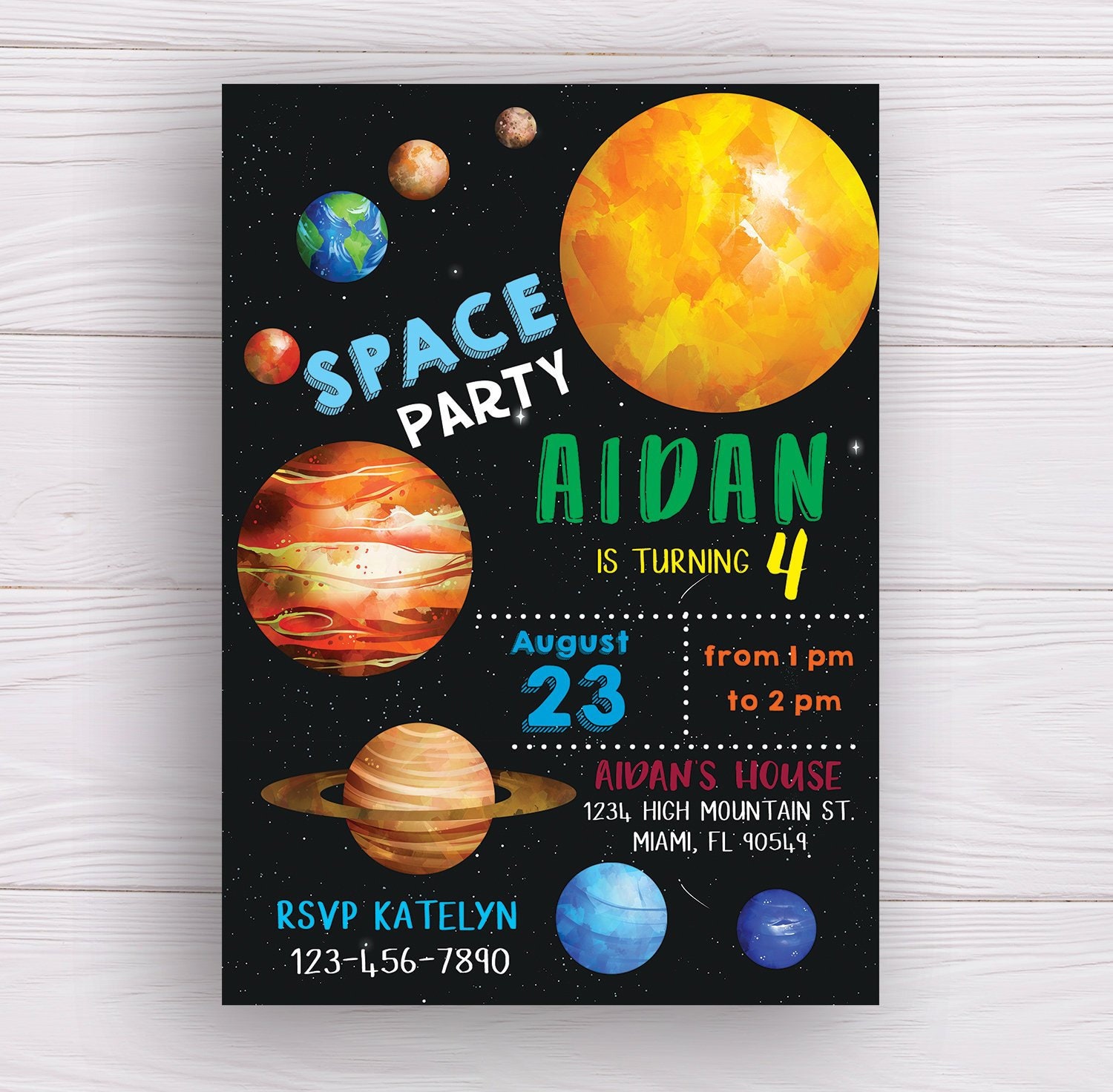 Space birthday invitation outer space invitation space Etsy
