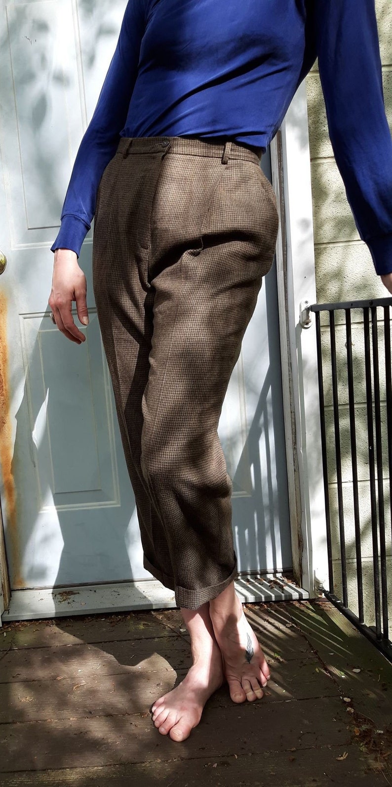 Teeny Tiny Houndstooth Wool Pants