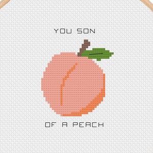 Son of a peach cross stitch pattern PDF, son of a peach cross stitch, funny cross stitch